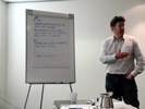 Mike Cook at the Four Rooms of Change certification (Click to enlarge)